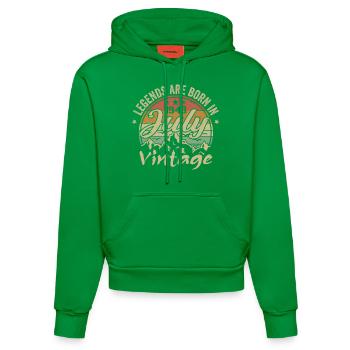 Vintage July 1943 Birthday July 1943 - Organic Fitted Hoodie Made in EU - City Green - Front