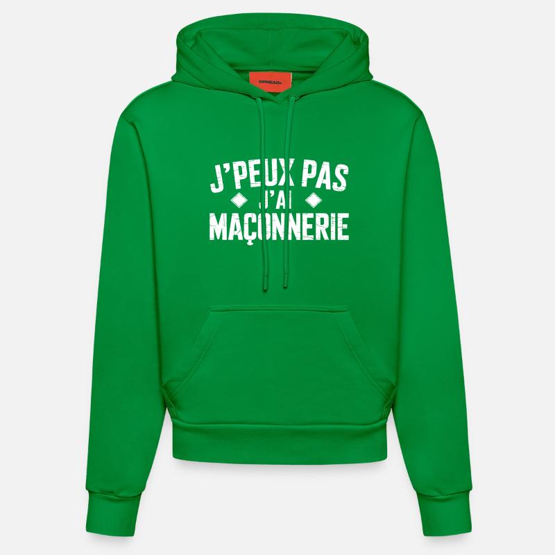 J'peux pas, j'ai Maçonnerie - Sweat à capuche bio ajusté fabriqué en UE - City Green