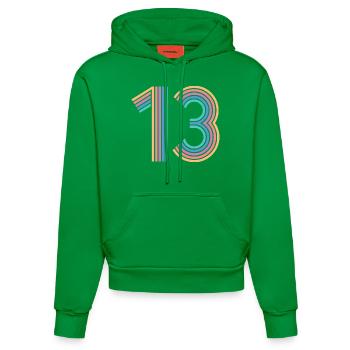Cooles Geschenk zum 13. Geburtstag von 13 - 13 Jahren - Organic Fitted Hoodie Made in EU - City Green - Vorne