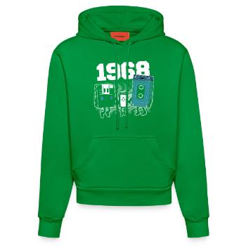 Vintage Née En 1968 Cadeau Anniversaire 1968 - Sweat à capuche bio ajusté fabriqué en UE - City Green - Devant