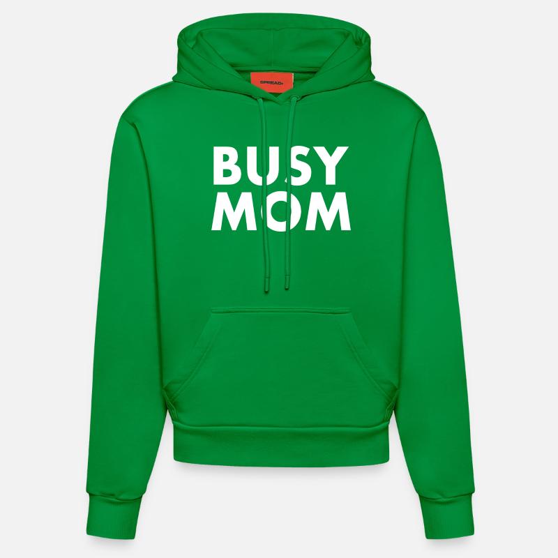 Busy mom - Sweat à capuche bio ajusté fabriqué en UE - City Green