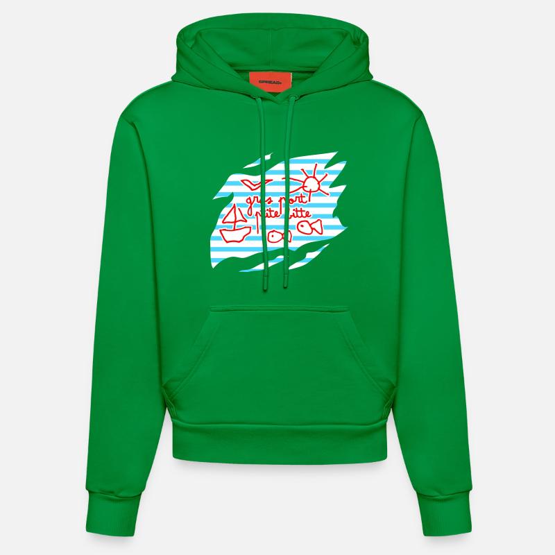 Marin dysorthographique - Sweat à capuche bio ajusté fabriqué en UE - City Green