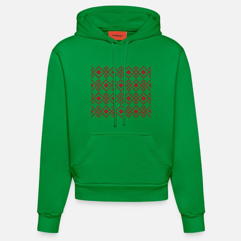 Pull uni de Noël (rouge) - Sweat à capuche bio ajusté fabriqué en UE - City Green