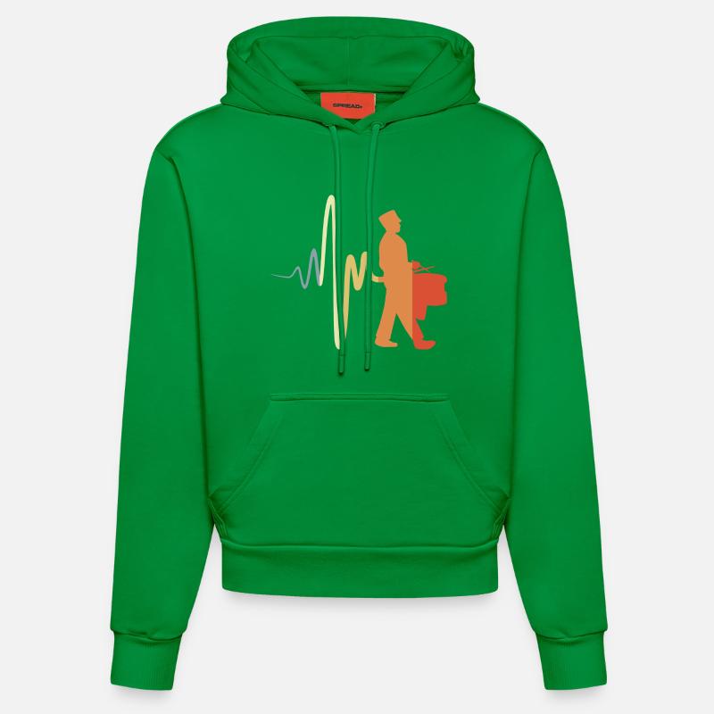 Tambour de marche - Sweat à capuche bio ajusté fabriqué en UE - City Green