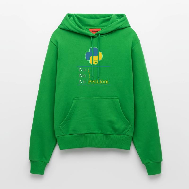 Python no problem Organic Fitted Hoodie Made in EU