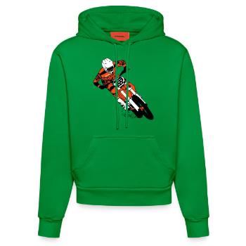 Moto Cross - motocross - Sweat à capuche bio ajusté fabriqué en UE - City Green - Devant