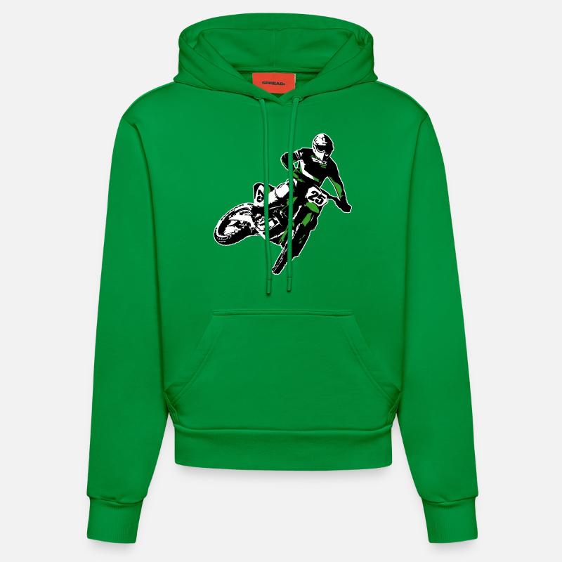 MotoCross - Sweat à capuche bio ajusté fabriqué en UE - City Green