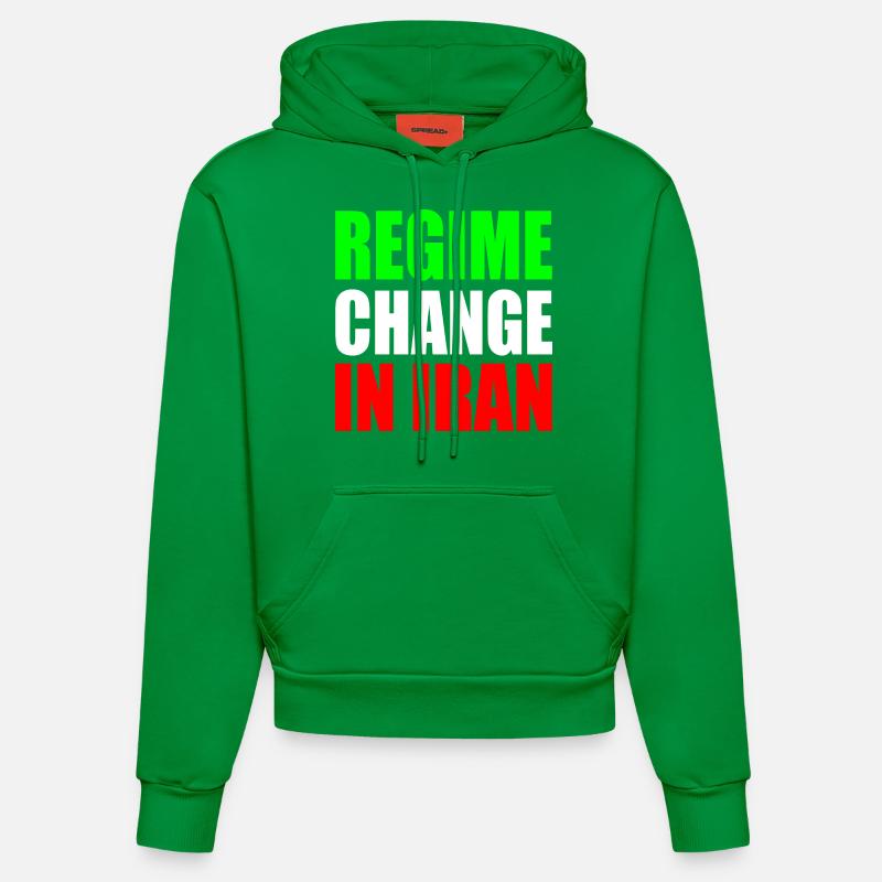 Regime change in iran - Sweat à capuche bio ajusté fabriqué en UE - City Green