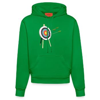 archery arrow bow crossbow target sports24 - Organic Fitted Hoodie Made in EU - City Green - Front