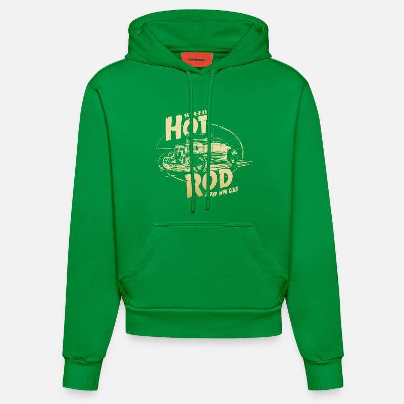 Garage Hot Rod V8 - Sweat à capuche bio ajusté fabriqué en UE - City Green
