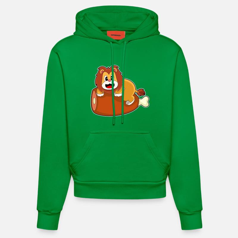 Viande de lion - Sweat à capuche bio ajusté fabriqué en UE - City Green