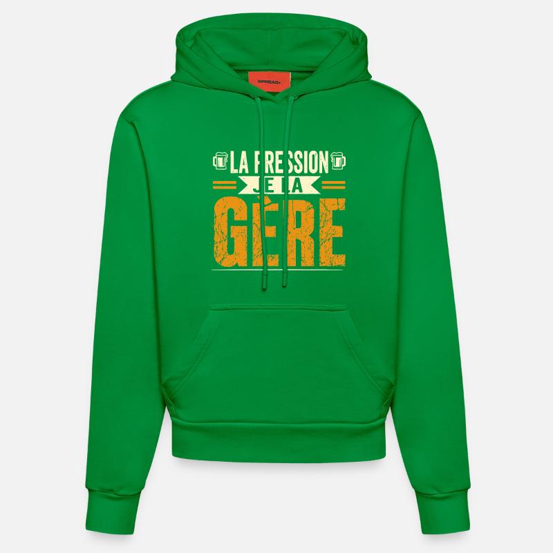La pression je la gère - Sweat à capuche bio ajusté fabriqué en UE - City Green
