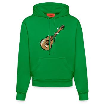 idée cadeau guitare - Sweat à capuche bio ajusté fabriqué en UE - City Green - Devant