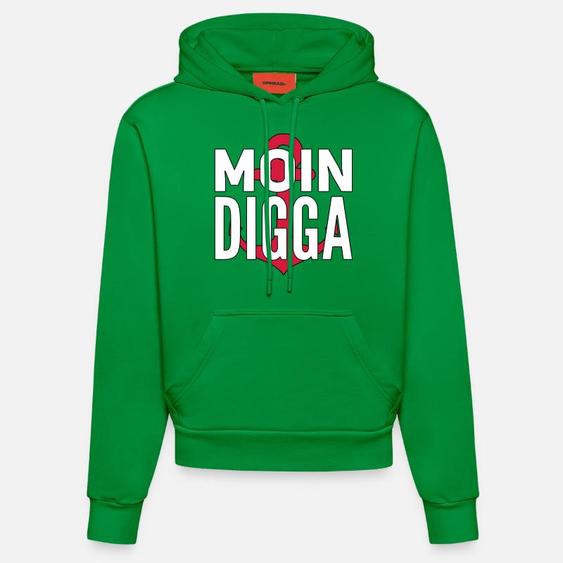 Moin Digga Hambourg - Sweat à capuche bio ajusté fabriqué en UE - City Green
