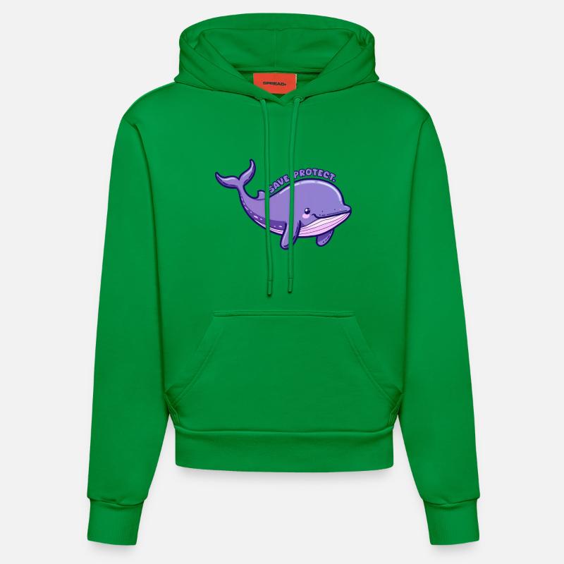 Save Protect - Baleine violette - Sticker - Sweat à capuche bio ajusté fabriqué en UE - City Green