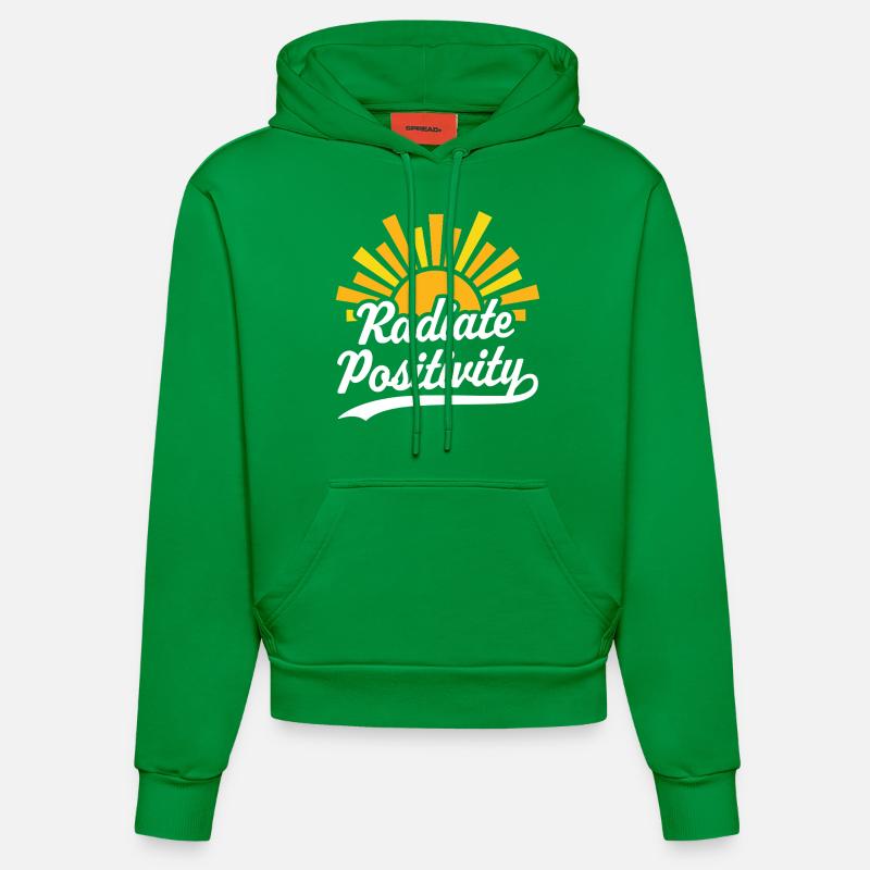 Rayonnez de positivité - Sweat à capuche bio ajusté fabriqué en UE - City Green