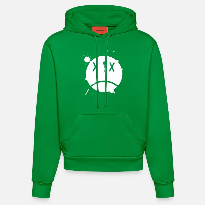 Smiley 01 - Sweat à capuche bio ajusté fabriqué en UE - City Green