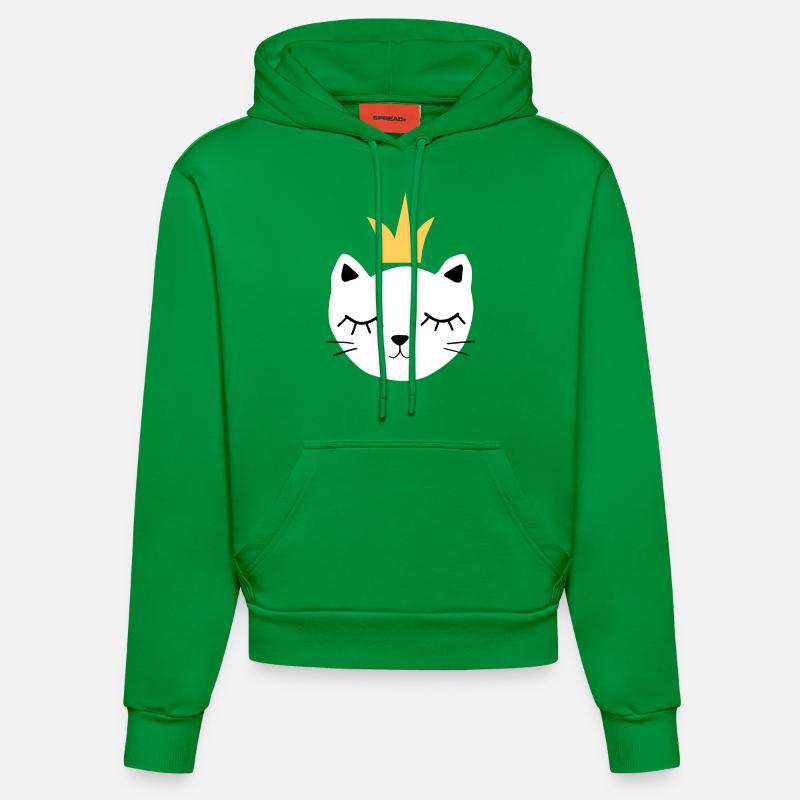 chat blanc avec couronne - Sweat à capuche bio ajusté fabriqué en UE - City Green