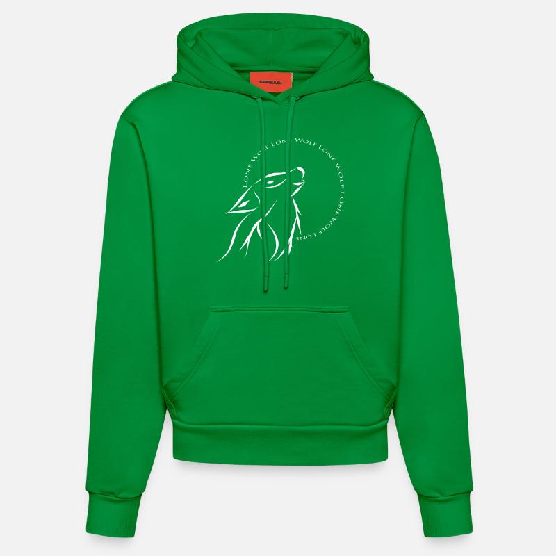 Loup solitaire blanc - Sweat à capuche bio ajusté fabriqué en UE - City Green