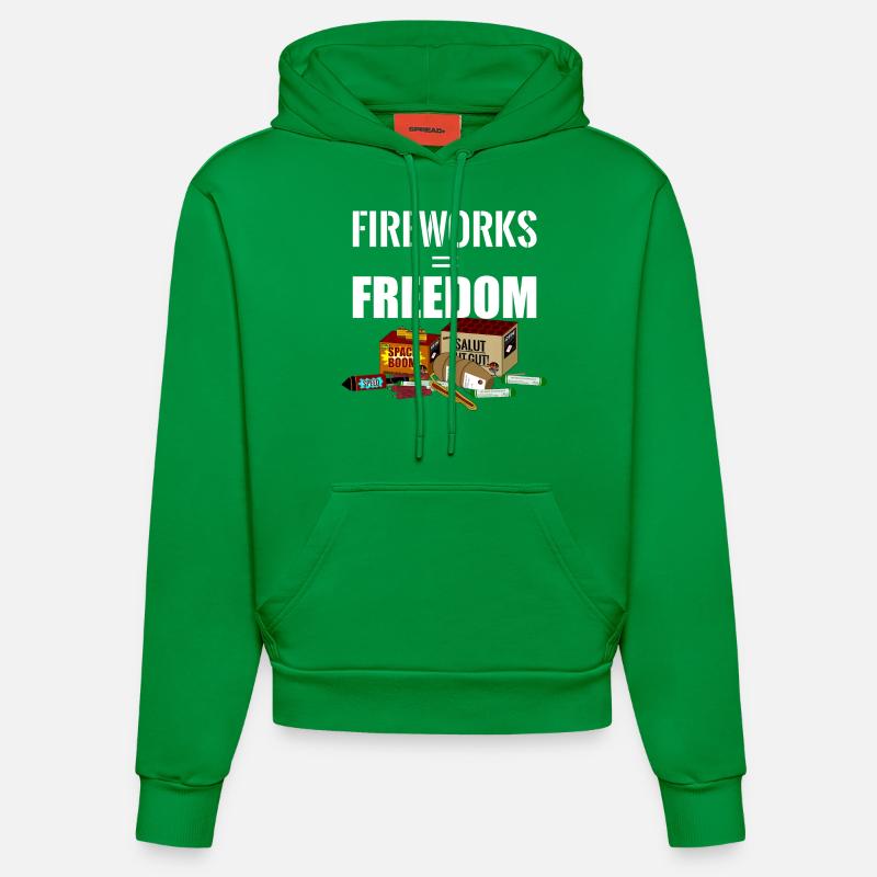 Freedom Fireworks - Sweat à capuche bio ajusté fabriqué en UE - City Green
