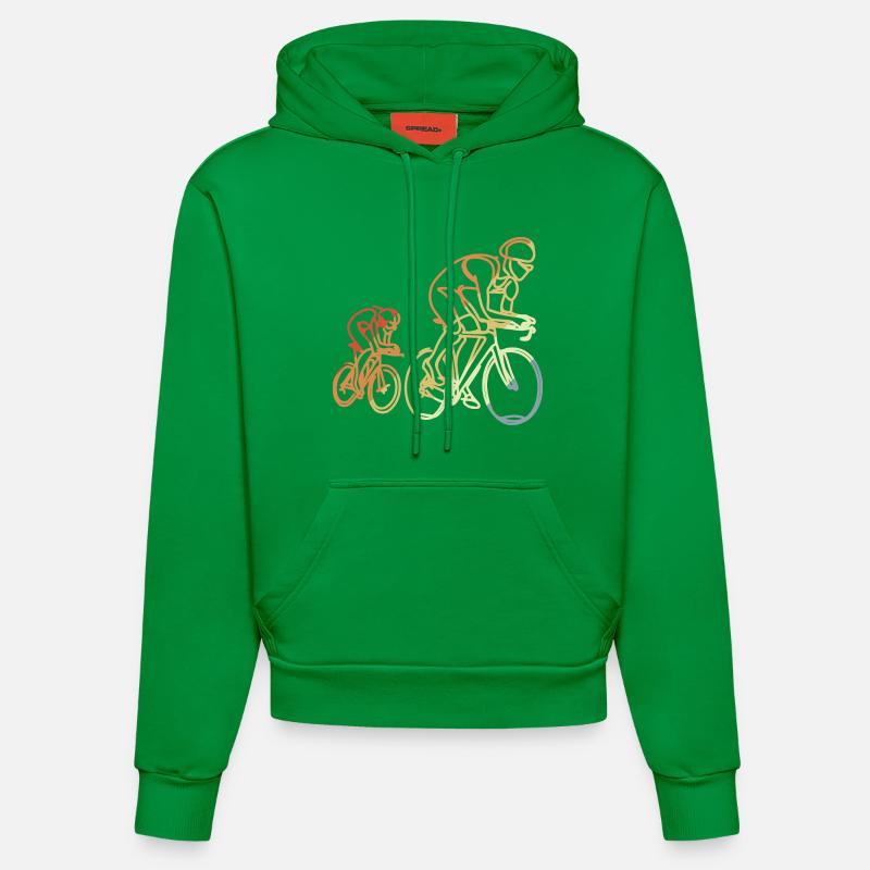 Vélo de route Style rétro - Sweat à capuche bio ajusté fabriqué en UE - City Green