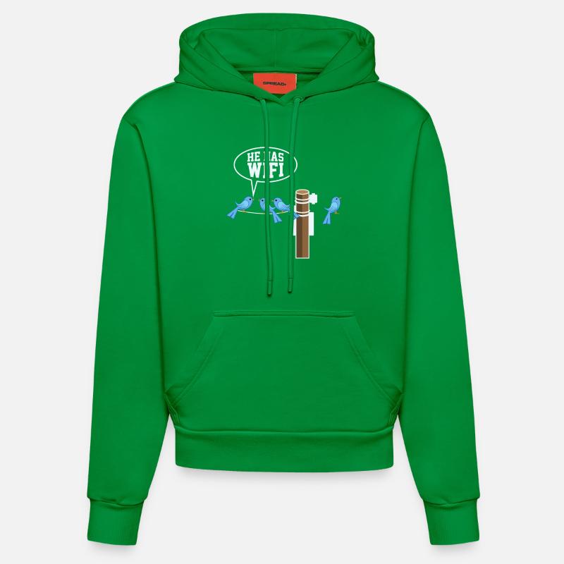 GEEK / NERD: Il W- Lan - Sweat à capuche bio ajusté fabriqué en UE - City Green