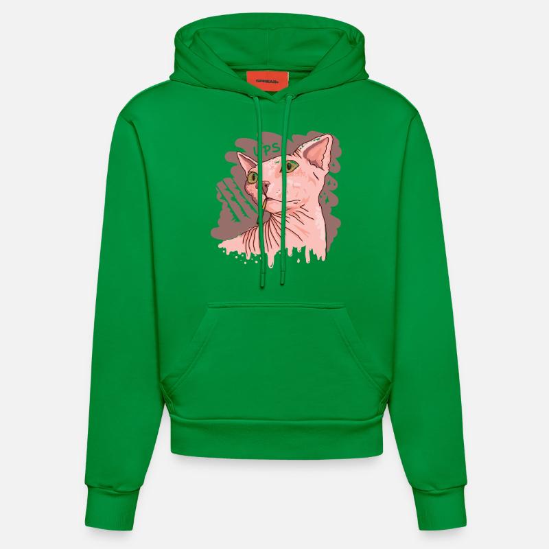 chat sphynx avec cigarette - Sweat à capuche bio ajusté fabriqué en UE - City Green