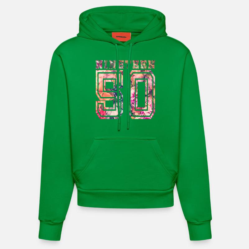 1950 B NINETEEN - Sweat à capuche bio ajusté fabriqué en UE - City Green