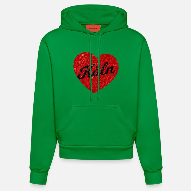Le cœur de Kölsche - Sweat à capuche bio ajusté fabriqué en UE - City Green