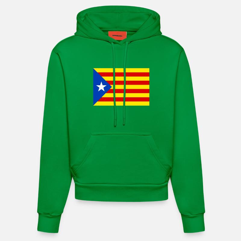 drapeau catalan - Sweat à capuche bio ajusté fabriqué en UE - City Green