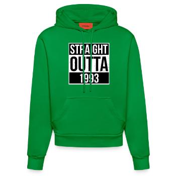 Straight Outta 1993 - Organic Fitted Hoodie Made in EU - City Green - Vorne