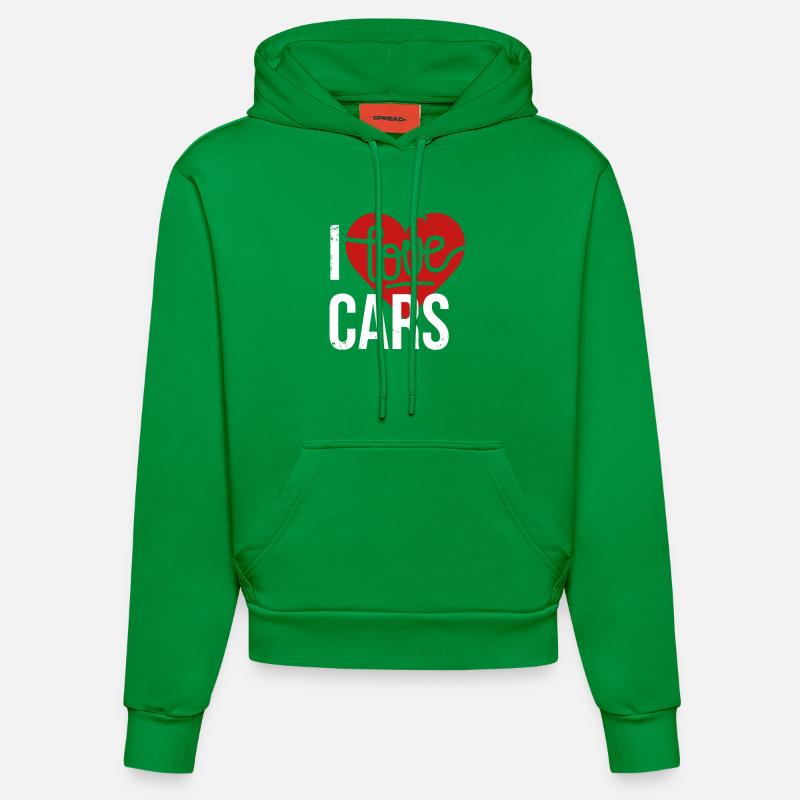 J'aime les voitures - Sweat à capuche bio ajusté fabriqué en UE - City Green