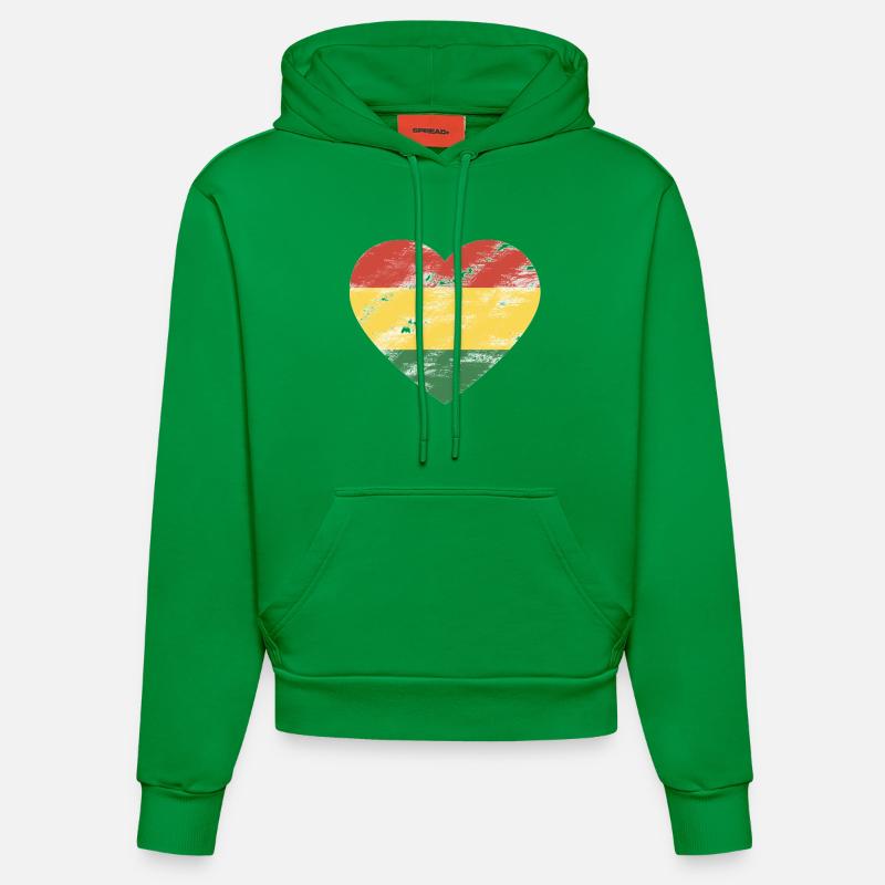 Rasta Coeur - Sweat à capuche bio ajusté fabriqué en UE - City Green