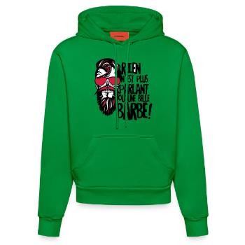 tete de mort hipster barbu citation rien parlant b - Sweat à capuche bio ajusté fabriqué en UE - City Green - Devant