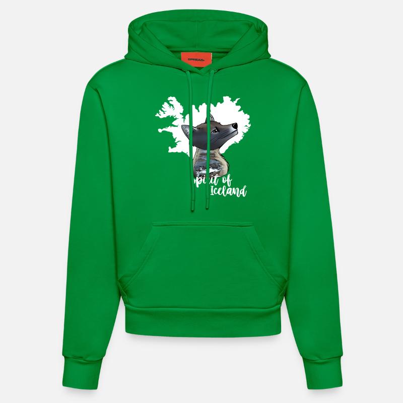 Renard polaire Islande - Sweat à capuche bio ajusté fabriqué en UE - City Green