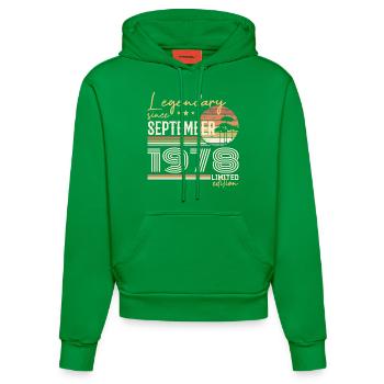 September 1978 Born in September 1978 September 1978 - Organic Fitted Hoodie Made in EU - City Green - Front