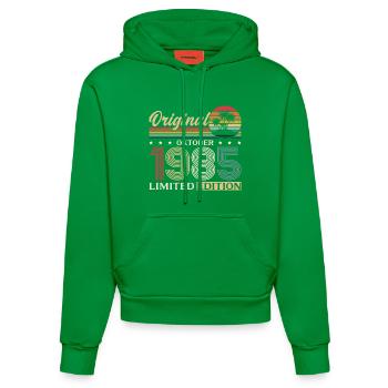 40ème Anniversaire Original Octobre Millésime 1985 - Sweat à capuche bio ajusté fabriqué en UE - City Green - Devant