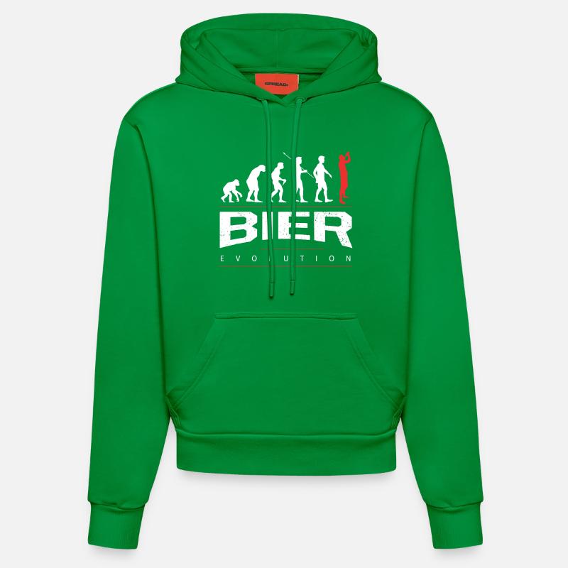 The beer evolution - Organic Fitted Hoodie Made in EU - City Green