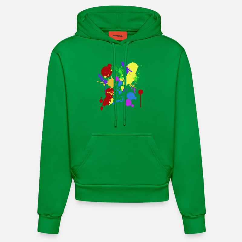 taches de couleur - Sweat à capuche bio ajusté fabriqué en UE - City Green