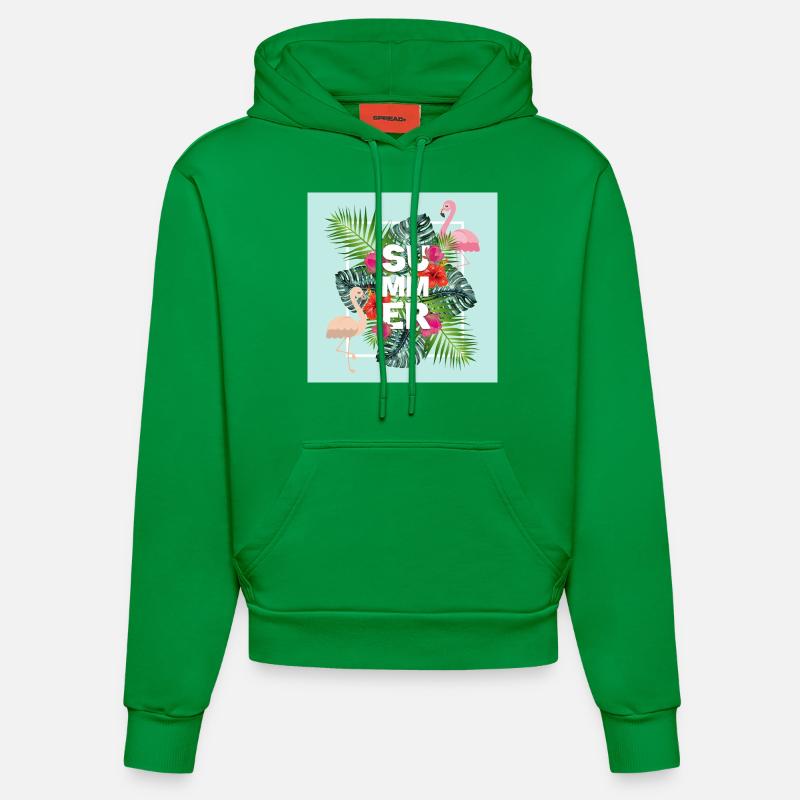 Été - paradis tropical d'été - Sweat à capuche bio ajusté fabriqué en UE - City Green