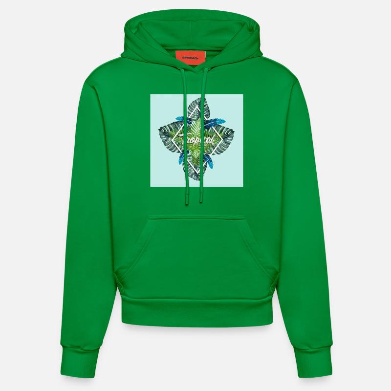 Été - paradis tropical d'été - Sweat à capuche bio ajusté fabriqué en UE - City Green