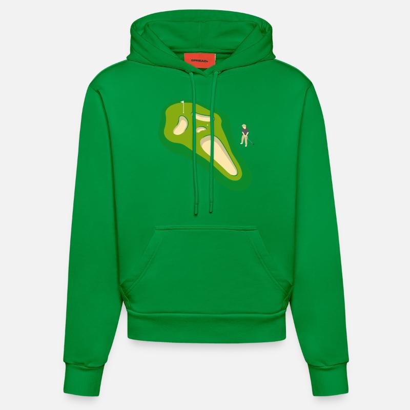 Crâne de golf - Sweat à capuche bio ajusté fabriqué en UE - City Green