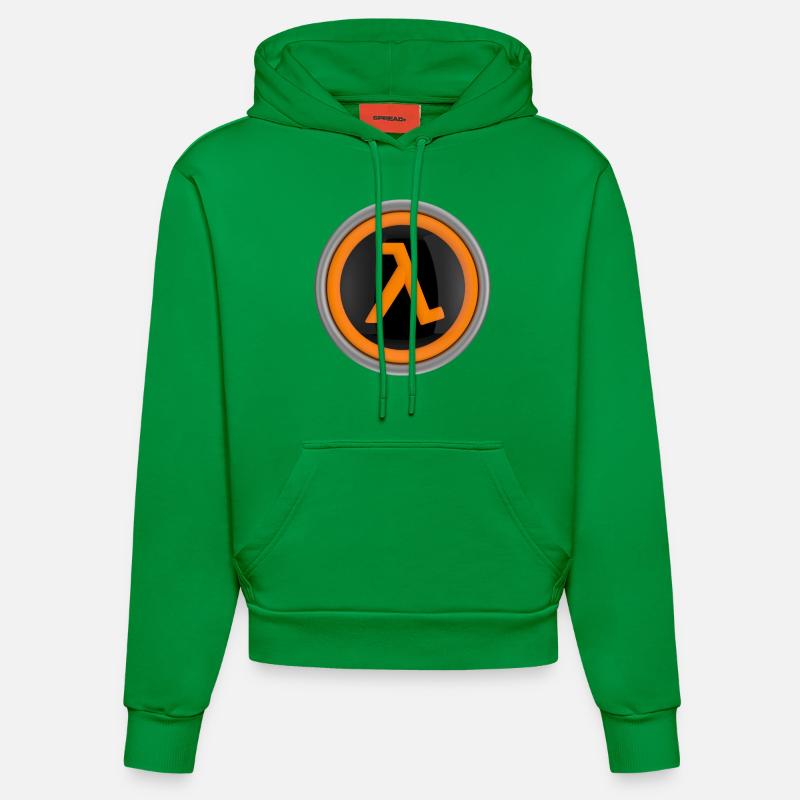 Logo lambda - Sweat à capuche bio ajusté fabriqué en UE - City Green