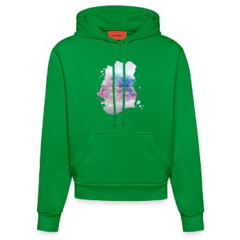Fantasy Spiegel See Berge Farben Bunt Geschenk - Organic Fitted Hoodie Made in EU - City Green - Vorne