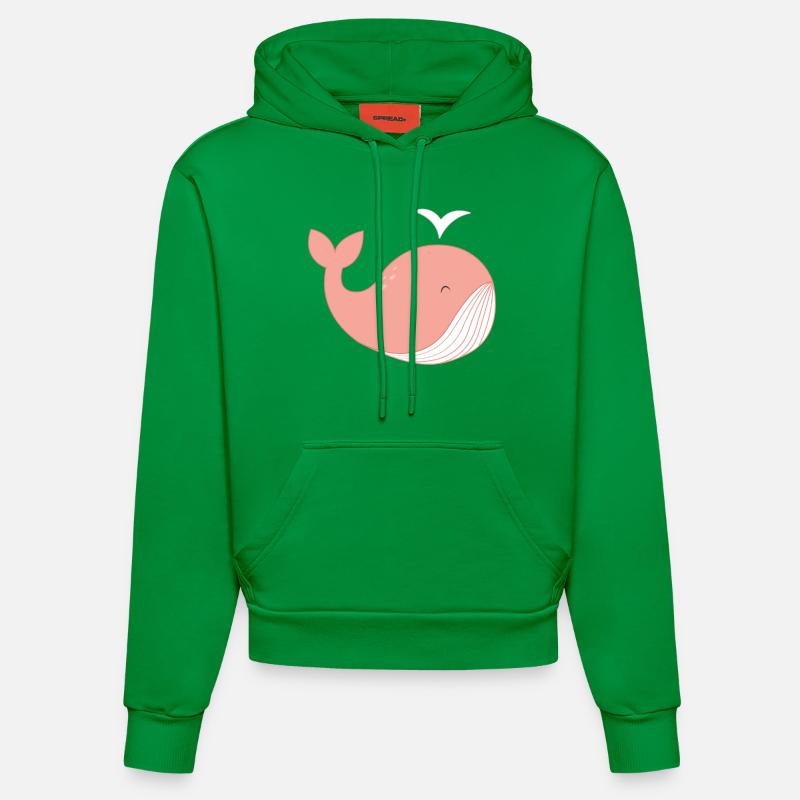Baleine pas! - Sweat à capuche bio ajusté fabriqué en UE - City Green