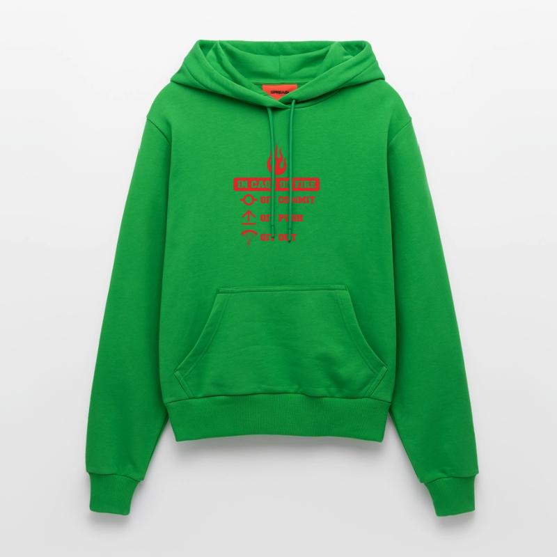 In case of fire: git commit, git push, git out Organic Fitted Hoodie Made in EU