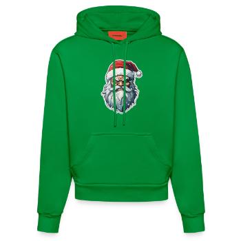 Weihnachtsmann - Illustration - Organic Fitted Hoodie Made in EU - City Green - Vorne
