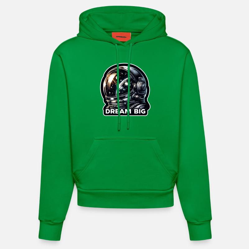 Rêver grand - Illustration d’astronaute - Sweat à capuche bio ajusté fabriqué en UE - City Green