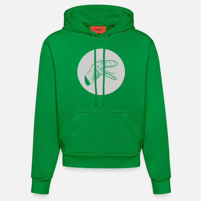 Dinosaure dinosaure raptor dinosaure - Sweat à capuche bio ajusté fabriqué en UE - City Green