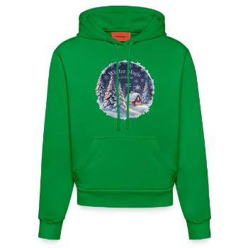 Winter Magic is in the Air – Winterlandschaft - Organic Fitted Hoodie Made in EU - City Green - Vorne